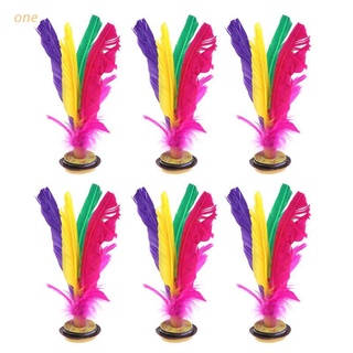 one 6pcs plumas coloridas kick volante chino jianzi pie deportes al aire libre juego de juguete