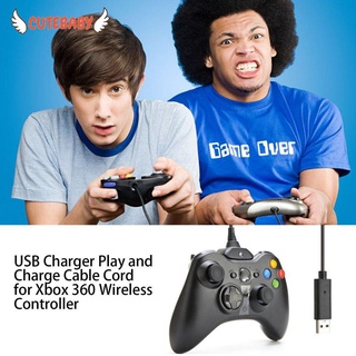 Cable de juego y carga USB para control inalámbrico Xbox 360