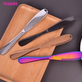 [Jioayuke] cuchillo de mantequilla de acero inoxidable con agujero de queso postre mermelada de cubiertos herramienta de cocina