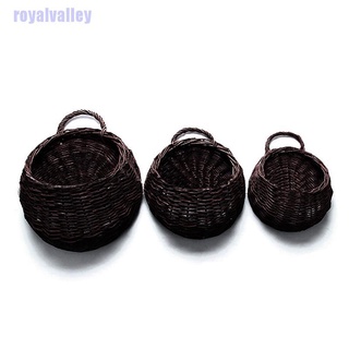 royalvalley mimbre cesta de flores de ratán verde vid maceta colgante jarrón pared ppsa (1)