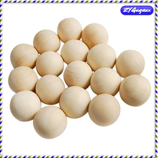 100 Pcs 20mm Natural Unfinished Wood Spacer Beads Round Ball Wooden Loose