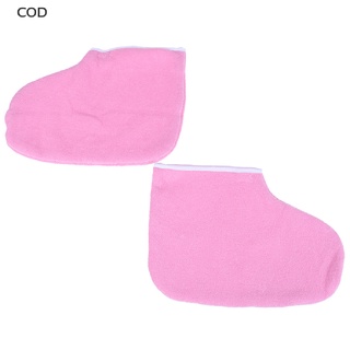[cod] 1 par de parafinas de cera de baño cuidado de pies cubierta de pies de tela spa pedicura enfermería rosa caliente (1)