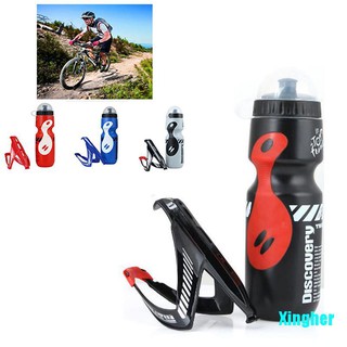 [xingher] botella de agua de 650 ml+soporte de jaula para ciclismo de montaña, bicicleta, bicicleta, ejercicio