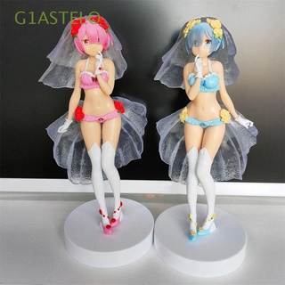 G1ASTELO Japanese Anime Re Life In A Different World From Zero Collection Model Ram Anime Figure Rem Action Figure Girl Action Figure Anime Figure Gift Doll Swimwear Toys Gifts 22CM Model/Multicolor (1)