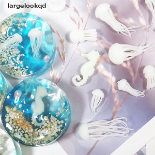*largelookqd* 5pcs diy material de relleno epoxi cristal resina océano 3d mini medusas modelado venta caliente