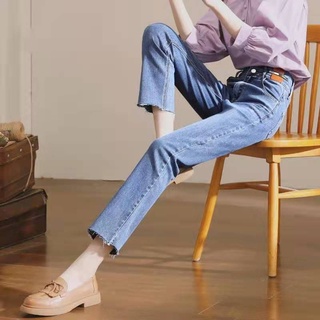 cintura alta recta jeans para las mujeres 2021 verano nuevo adelgazar alto slim fit todo-partido tobillo longitud cigarrillo pantalones mujeres