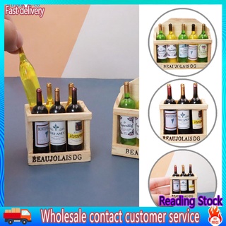 pd* botella de vino de resina props decoración de escritorio casa de muñecas botella de vino portátil para nevera