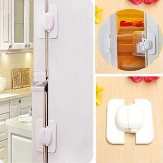 BODAMER Refrigerator Lock Safe Safety Fridge Protect Catch Plastic for Baby Drawer Kids Door/Multicolor (4)