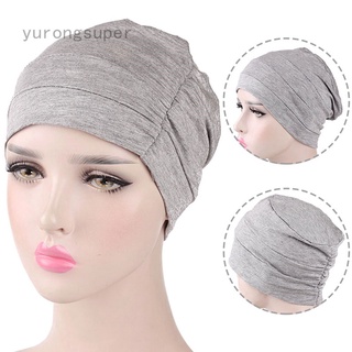 mujer hijab turbante elástico algodón chemo muslim headwrap gorro