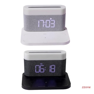 Zzz multifuncional teléfono móvil cargador inalámbrico Digtal reloj de escritorio luz de noche 3 en 1