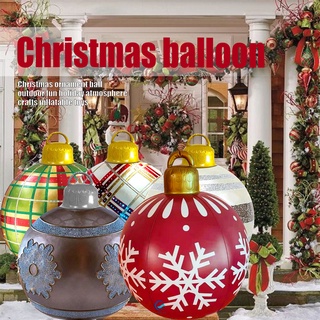 Bola inflable de navidad de 60 cm de PVC decorativa bola colorida fiesta de navidad adorno al aire libre para el hogar jardín patio