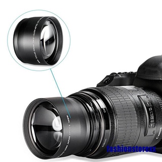 58 mm 2.0x lente de teleobjetivo profesional+paño de limpieza para canon nikon sony pentax