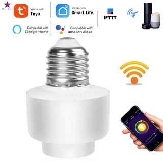 base de luz inteligente wifi para smart life/tuya app mando a distancia inalámbrico e26 e27 bombilla de trabajo con alexa google home ifttt