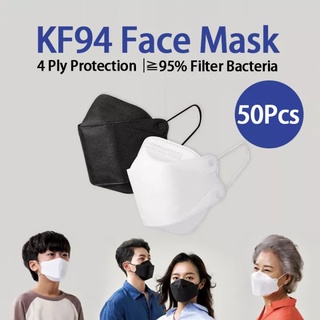 # Listo Para Enviar 50Pcs Corea KF94 Máscara Face_Shield Para Adultos , Transparente Face_Mask Con Válvula , Cómodo Y Transpirable tata01 . my