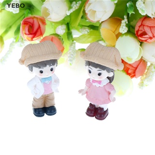 [yebo] pareja con sombrero de resina miniatura figura de hadas decoración de jardín micro paisaje