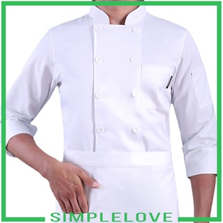 [SIMPLELOVE] Chaqueta de Chef Unisex de manga larga ropa para cocina cocina