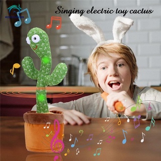 Dancing Cactus danza juguete cantando y bailando grabado iluminado muñeca divertida muñeca 120 canciones Swing trenzado eléctrico peluche juguetes musicales regalos de cumpleaños Kaktus Menari Bercakap MYNICE