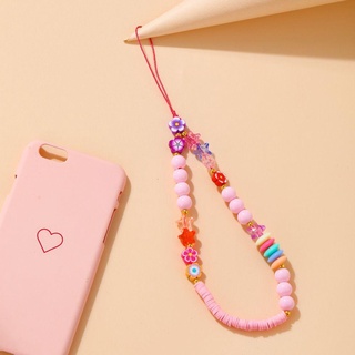 FAMAGAIN Cartoon Cellphone Straps Colorful Lanyard for Keys Mobile Phone Chain Summer Jewelry Hanging Chains Universal Cord Boho Ornament Phone Accessory Acrylic Bead Lanyard (6)