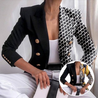 ininka streetwear otoño blazer moda impresión doble botonadura blazer doble botonadura para oficina