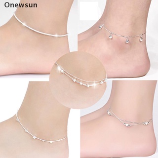 [Onewsun] Pulsera de tobillo con cadena chapada en plata 925 descalzo sandalia playa pie joyería venta caliente