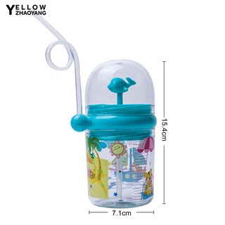 YZY Botella De Paja De 250 Ml Con Cordón Lindo Diseño Portátil Ballena Agua Sprays Niños Al Aire Libre (5)