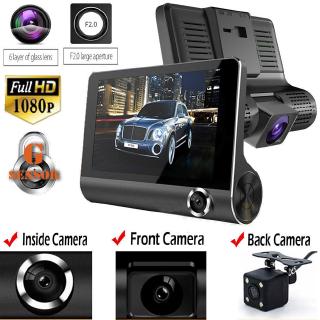 ✈en STOCK/Fast✔ 4.0 pulgadas HD 1080P 3 lente coche DVR Dash Cam vehículo grabadora de vídeo cámara retrovisora