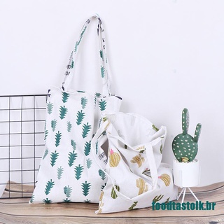Hot*1x Pine cactus bolsa de lino tote ECO compras al aire libre lona bolsas de hombro