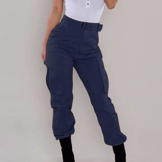 pantalones de carga para mujer casual pantalones militares combate sólido pantalones de bolsillo (5)