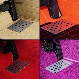[delicatesher] alfombrilla de coche para pie, placa de talón, cubierta de la alfombra, pedal de aleación de aluminio y goma universal caliente