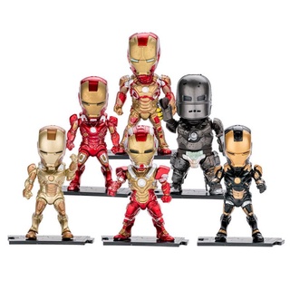 6 Unids/Lotes Lindo Nendoroid 4 " Película Iron Man Mark7 Tony Stark Set PVC Figura De Acción Colección Modelo De Juguete Ironman Envío Gratis