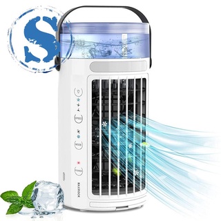 Aire acondicionado personal, Mini portátil evaporativo enfriador de aire ventilador de escritorio 7 colores LED luz humidificador para el hogar al aire libre