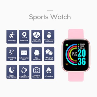 D20 Smart Watch Men Fitness Tracker Sports Smartwatch Y68 Heart Rate Monitor Bluetooth Wristwatch Waterproof Heart Rate Monitor Bluetooth Smartband (8)