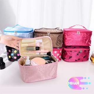 Mihan moda bolsa de maquillaje bolsa de almacenamiento bolsa de lavado bolsa de cosméticos organizador de belleza portátil impermeable viaje aseo de cuero Squar de las mujeres