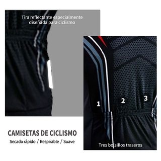 [Punto] Pantalones cortos de manga corta, traje de ciclismo para hombre, transpirable de secado rápido (5)