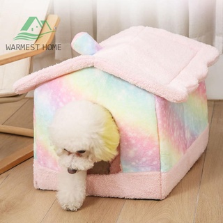 (accesorios de vehículos) casa de mascotas suave de felpa caliente perrera pequeña perro gatos cueva nido acogedor cama de dormir