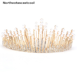 northvotescastcool perla cristal tiara rhinestone accesorios para el cabello corona boda nupcial diadema nvcc (5)