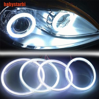 [babystarbi] blanco cob smd angel eyes coche led luz antiniebla anillo drl faro decoración de la lámpara (1)