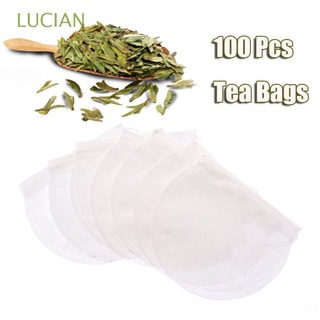 lucian 100 unids/lote bolsas de té perfumadas de papel bolsas de té desechables vacías para infusor de té suelto cordón sello de hierbas filtro