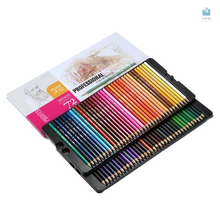 S*w*professional 72 lápices de colores Set de arte lápices de Color al óleo con estuche de almacenamiento de Metal para estudiantes niños artistas adultos dibujo boceto escritura libros para colorear