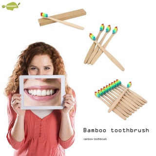 entorno arco iris bambú cepillo de dientes cuidado oral con cerdas suaves unisex (6)