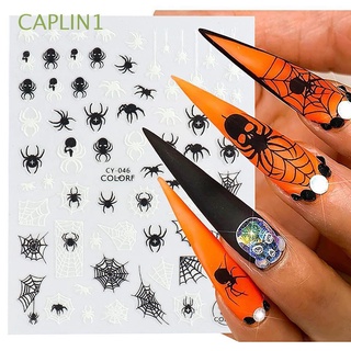 CAPLIN1 Funny 3D Nail Art Stickers Glow in the Dark Slider Decal DIY Nail Art Decoration Pumpkin Spider Luminous Halloween Manicure Accessories