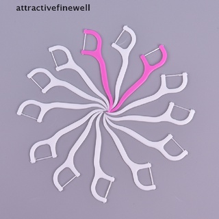 [attractivefinewell] 100 piezas desechables de hilo dental interdental cepillo dientes palo hilo dental cuidado oral