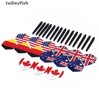 Tuilieyfish 15pcs nylon dart shafts and 15pcs nice pattern darts flights dart accessories CO (1)