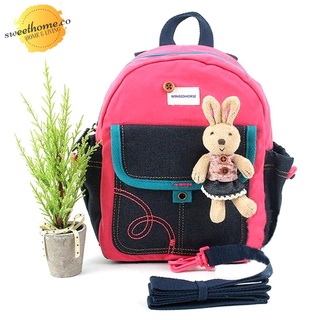 Hermosa muñeca juguete decoración niños mochilas bolsa de la escuela Anti-perdida correa niños (3)