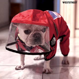 Weststreet impermeable perro cachorro impermeable gorra transparente ala lluvia ropa al aire libre mascota ropa