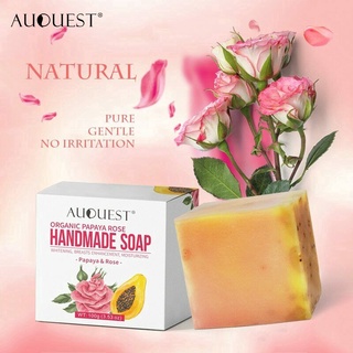 Handmade Papaya Rose Whitening Vitamin Essential Oil Soap Face Cleansing Bar