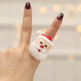 anillo de navidad brillante regalo luz de dedo santa claus copo de nieve árbol de navidad muñeco de nieve juguete para niños (9)