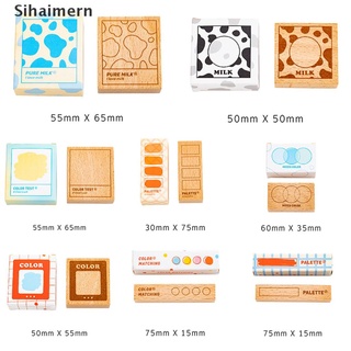 [sihaimern] paleta serie vintage sello diy de goma de madera sello para scrapbooking papelería.