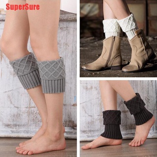 SuperSure 1 par de mujeres de invierno ganchillo bota puños de punto Toppers botas calcetines calentadores de piernas