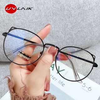 uvlaik miopía ojo de gato gafas mujeres 2021 encantadora gafas estudiante ordenador aleación metal acabado gafas graduadas marcos